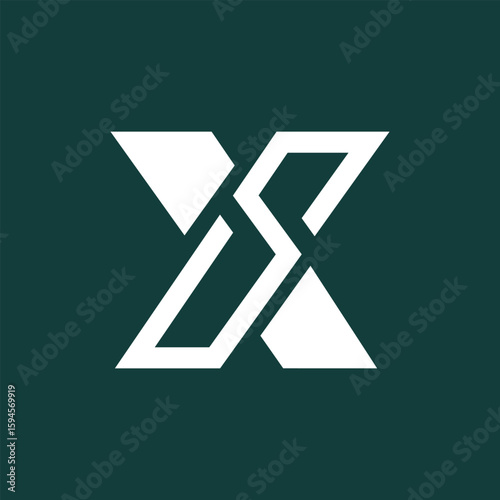 Modern letter SX or XS line art monogram minimal logo