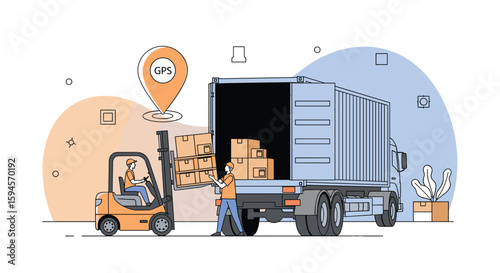 Efficient logistics and supply chain management involving heavy machinery for goods transportation and delivery services