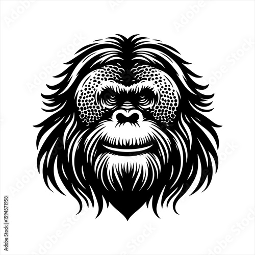 Orangutan face illustration