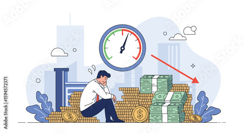 Financial crisis due to time constraints and economic downturn affecting businesses and individuals