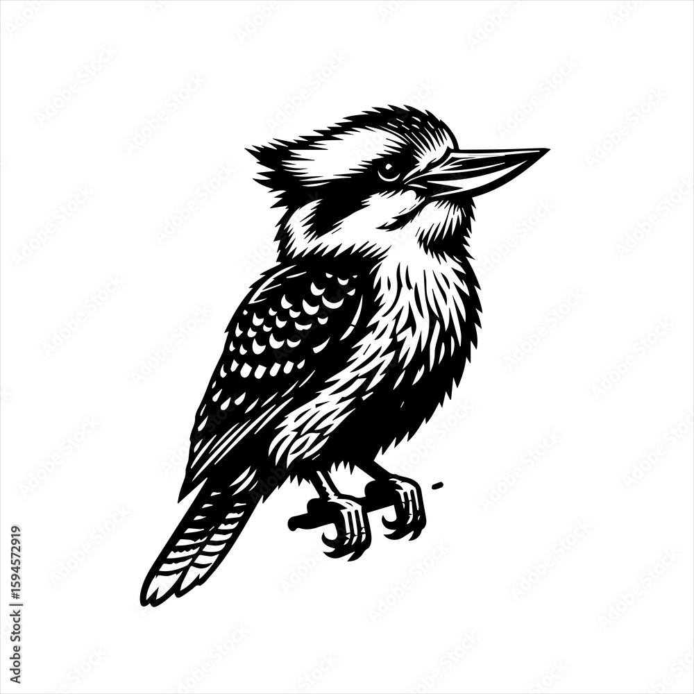 Naklejka premium Kookaburra bird illustration