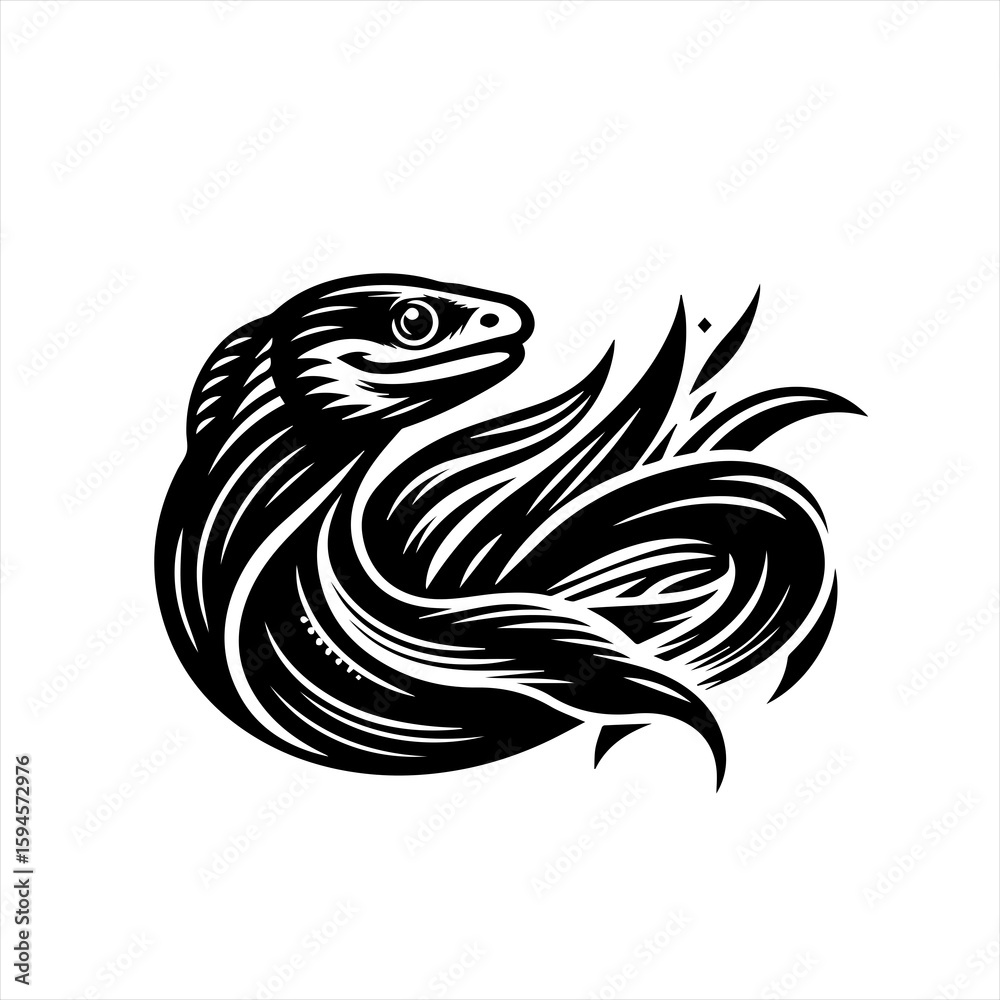 Fototapeta premium Coiled snake, ready to strike