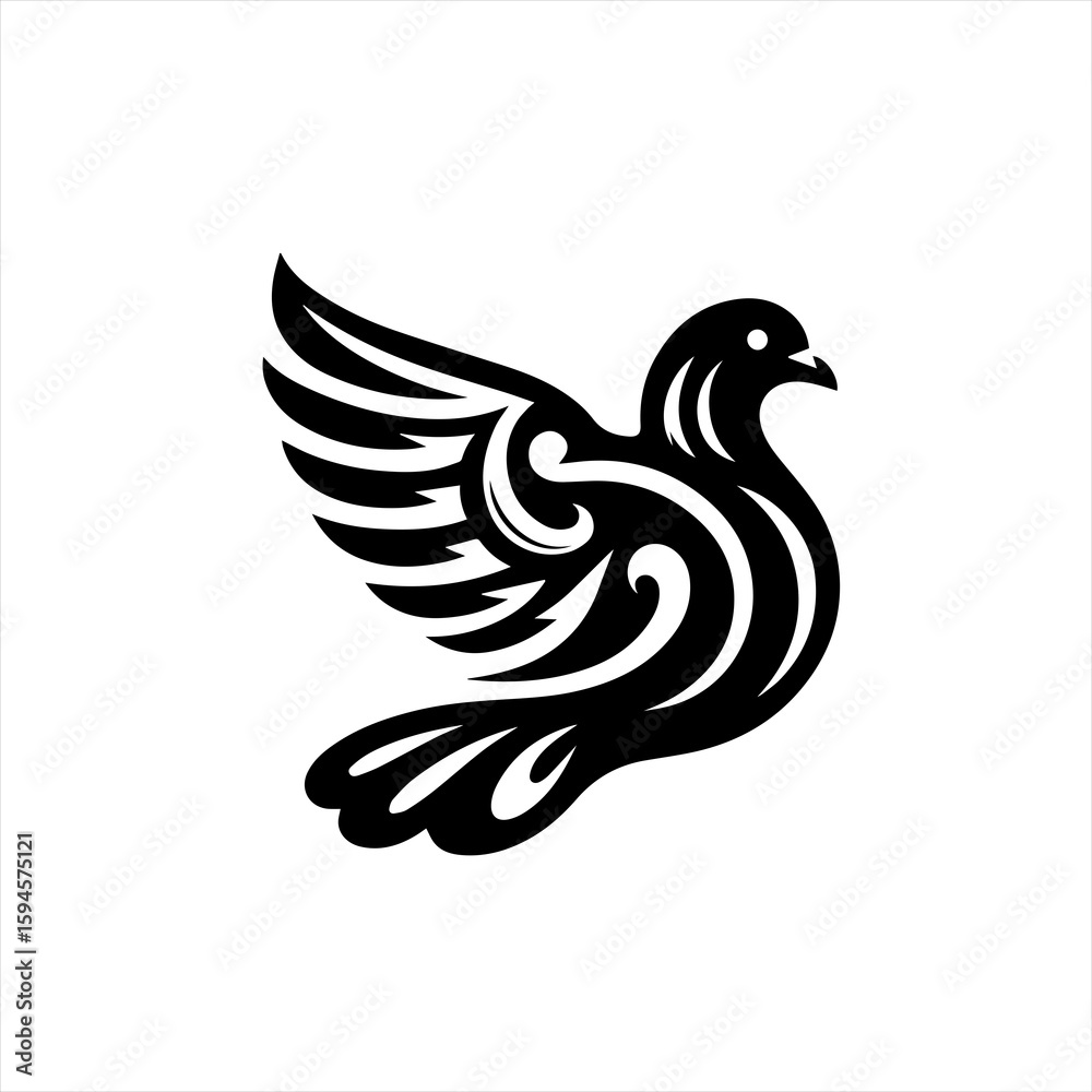 Fototapeta premium Stylized dove in flight