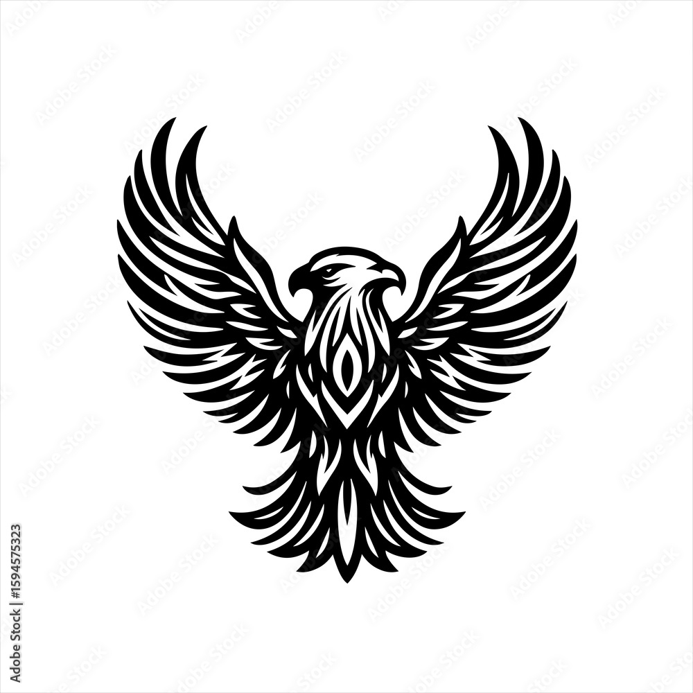 Obraz premium Tribal phoenix with spread wings