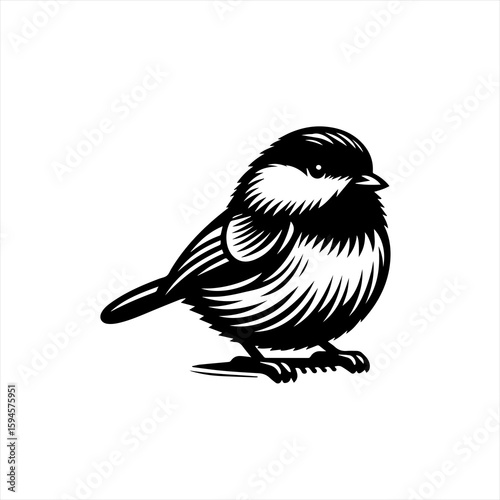 A chickadee bird illustration