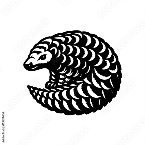 A curled pangolin