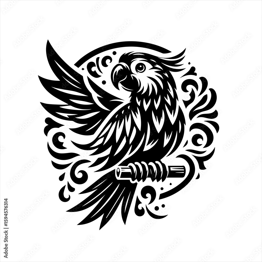 Obraz premium Ornate parrot bird illustration
