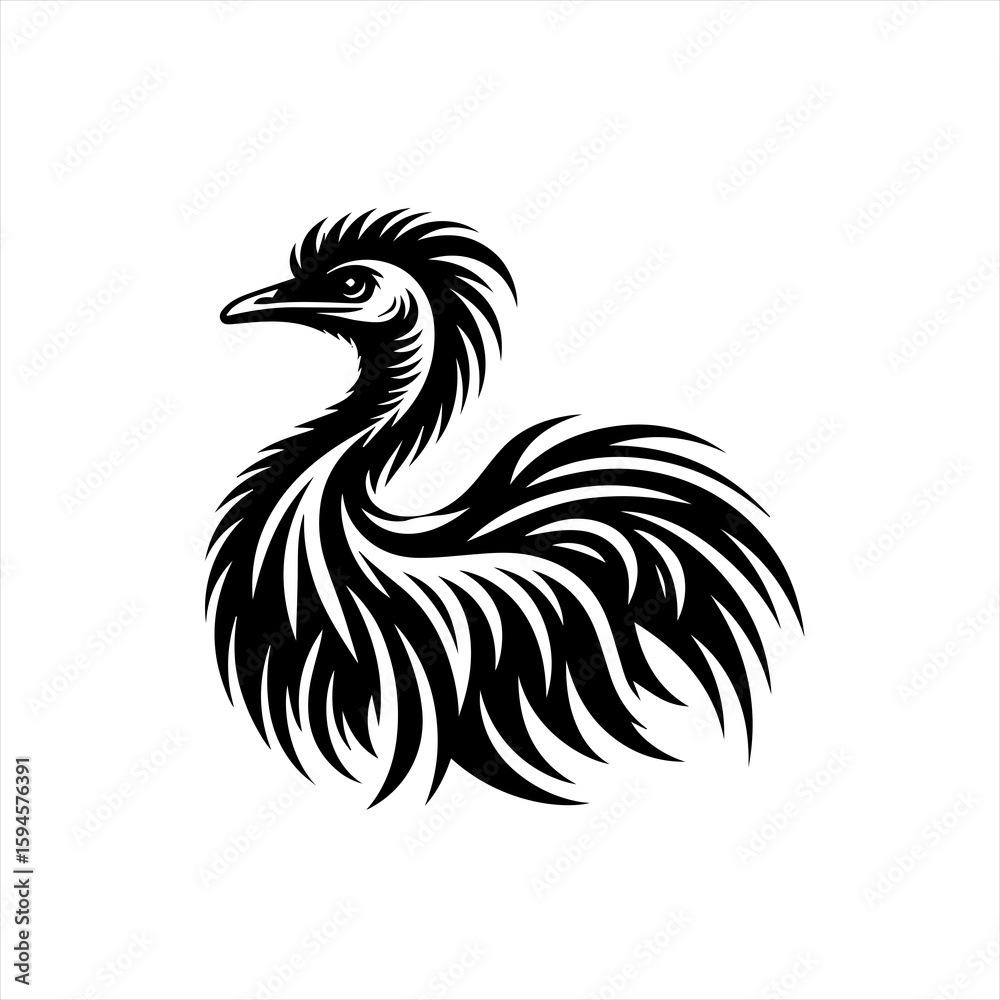 Fototapeta premium Stylized emu illustration