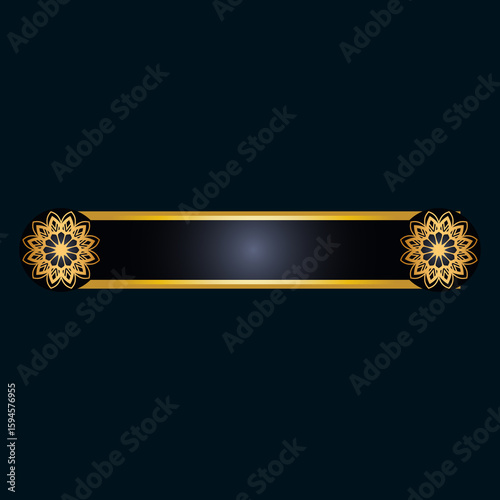 Black Islamic Golden Text Box Banner	
