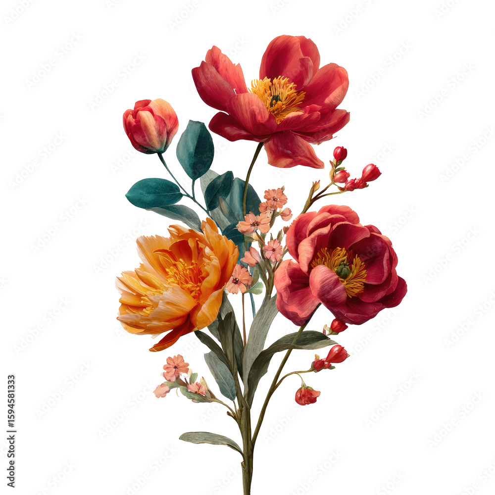 Obraz premium Vibrant floral bouquet in rich colors (1)