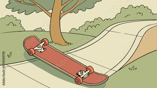 Park Skateboard on a Winding Path.