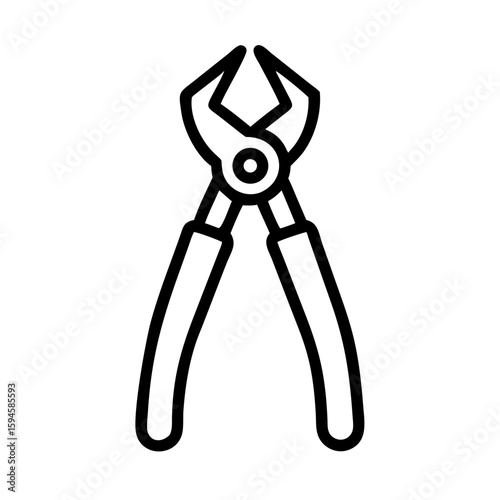 Line art of pliers tool 