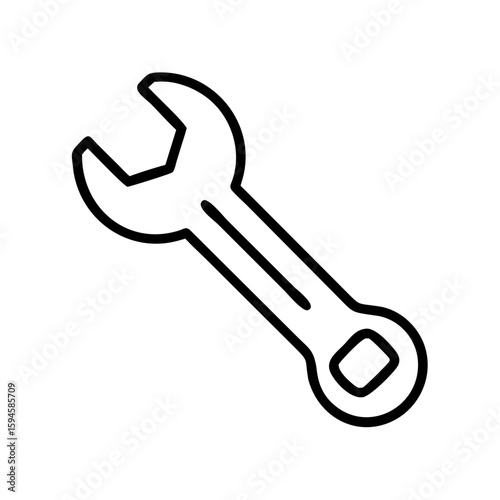 Adjustable wrench in minimalistic style  