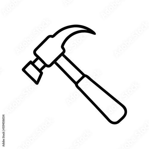 Black outline of a hammer   