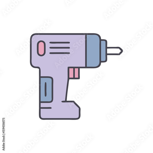 Handheld electric screwdriver in pastel colors  