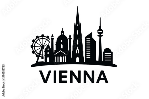 City skyline with iconic buildings and landmarks of Vienna