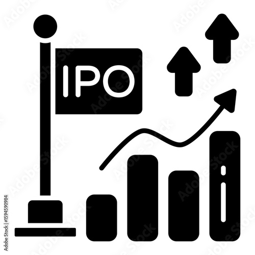 An icon design of ipo, initial public offering