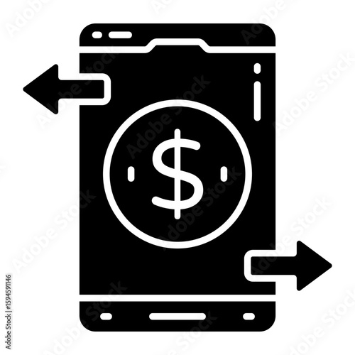 A unique design icon of mobile money transfer