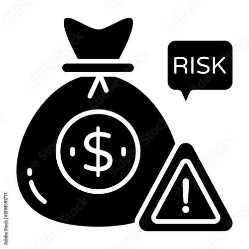 Creative design icon of financial risk
