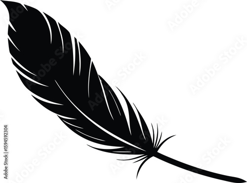 Minimal soft feather silhouette vector for logo and branding