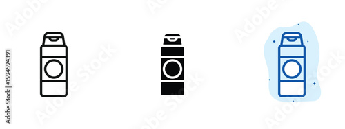 set of pixel perfect colored Hair conditioner icon, 1 silhouette, 1 Unexpanded, Bottle with droplets symbolizing smoothing hair treatment.
