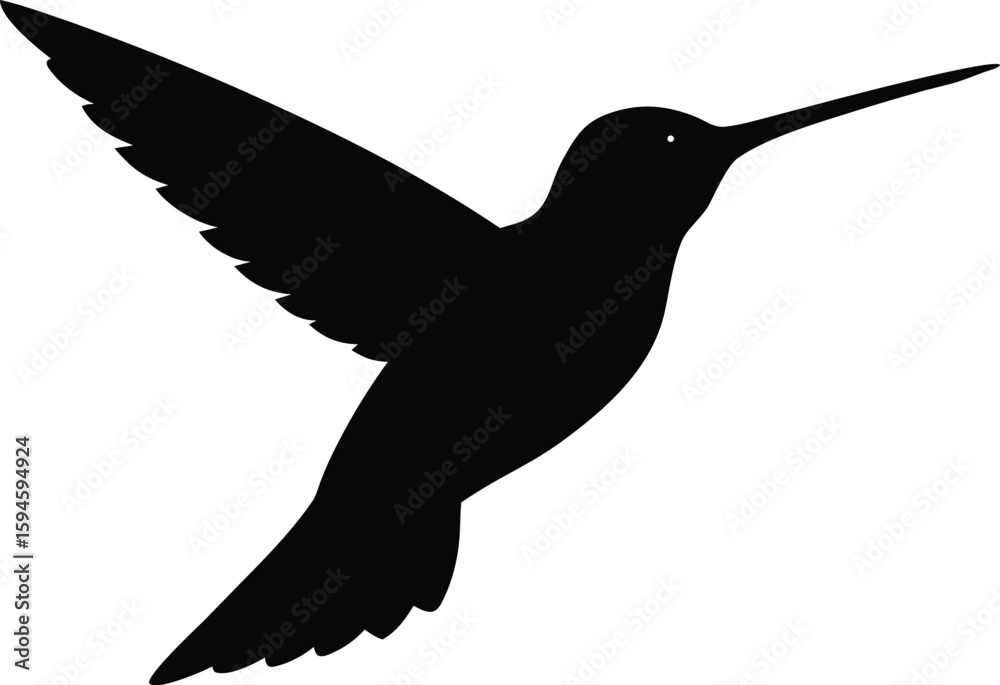 Fototapeta premium Editable hummingbird silhouette for t shirt design