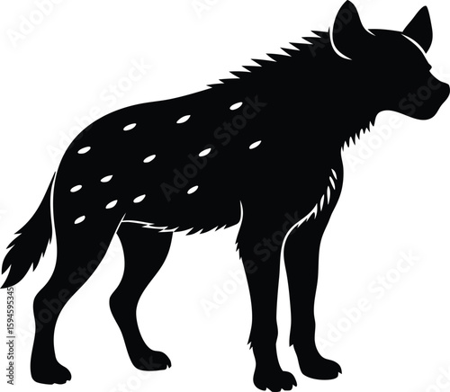 Editable hyena silhouette for t shirt design