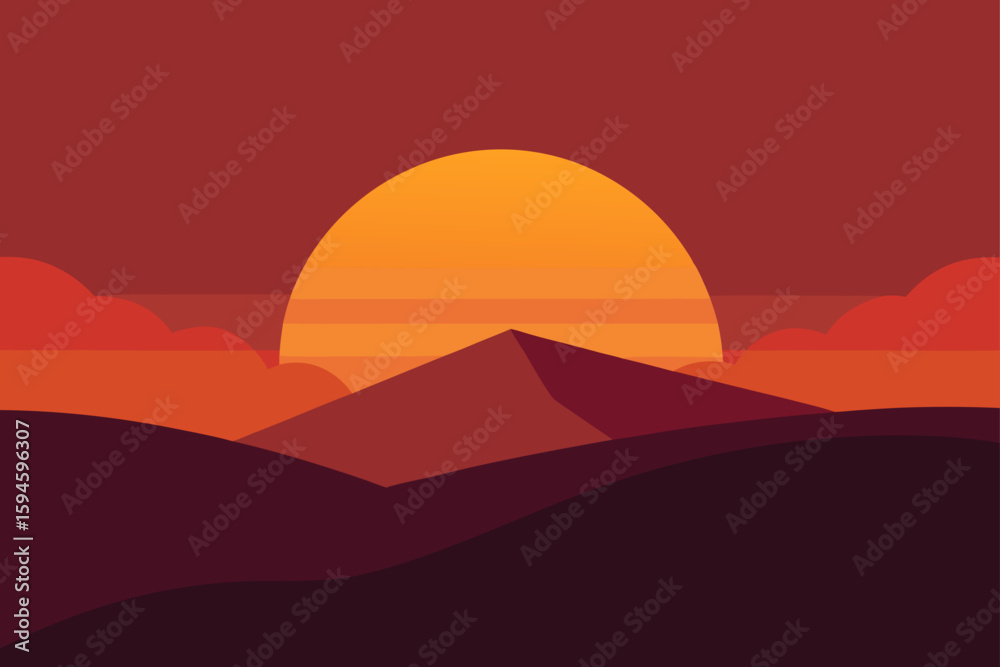 Fototapeta premium sunset with deep shadows