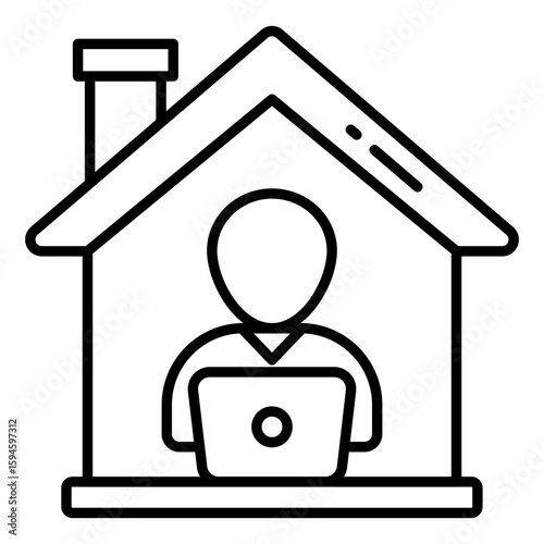 An icon design of remote worker