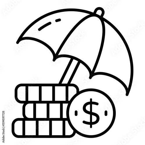A perfect design icon of financial security