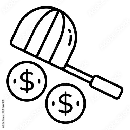 Editable design icon of money catching