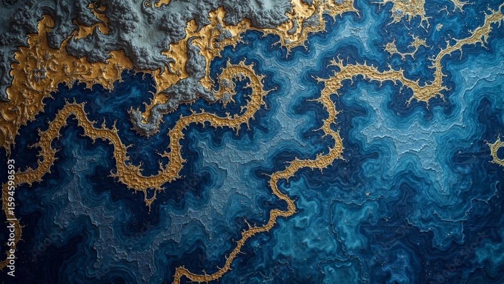 Obraz premium Blue abstract map texture