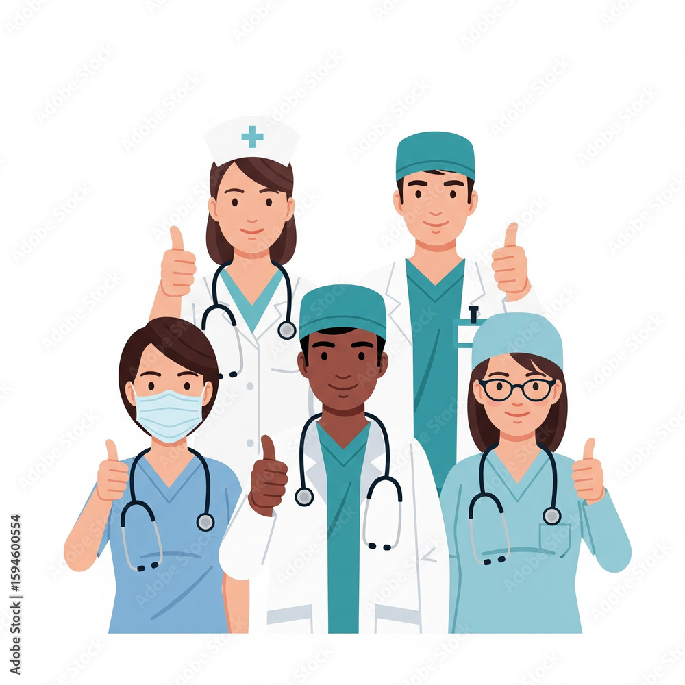 Healthcare Team Thumbs Up Healthcare Team Thumbs Up
