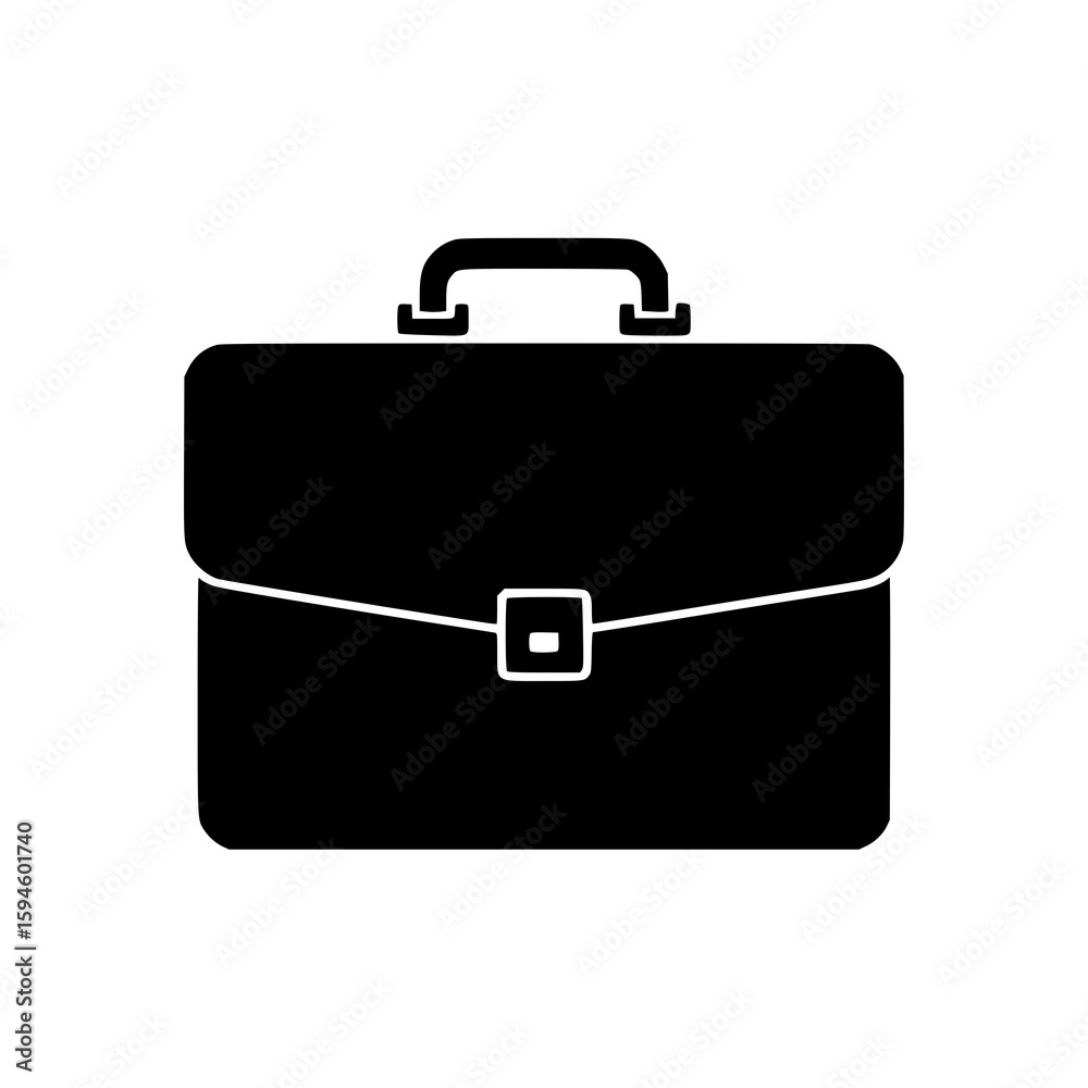 Briefcase Icon: A simple, black and white vector illustration of a classic briefcase, perfect for business or corporate design. Briefcase Icon: A simple, black and white vector illustration of a classic briefcase, perfect for business or corporate design.