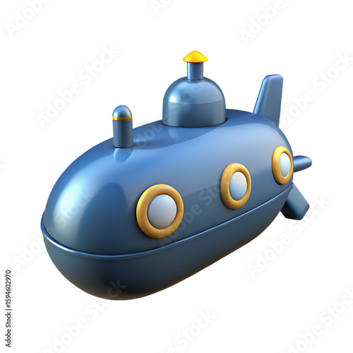 Blue Cartoon Submarine: Whimsical Kids' Toy for Deep Sea Adventures