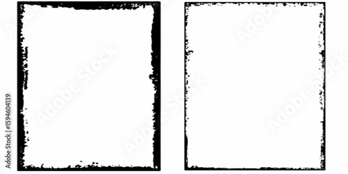 A set of black frames in a grunge style Monochrome vintage background with blank space for text