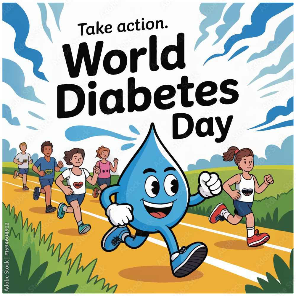 Fototapeta premium World Diabetes Day flyer image 19.eps