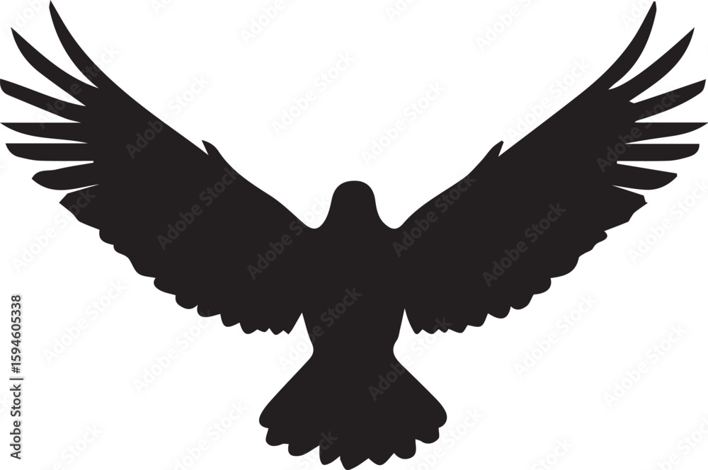 Fototapeta premium Flying Black Bird Vector – Minimalist Wildlife Art