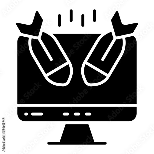 A solid design icon of dods attack