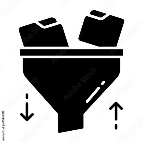Creative design icon of folder filtration