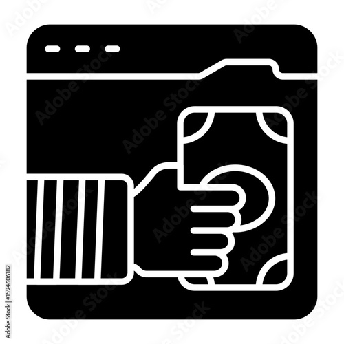 An icon design of giving money