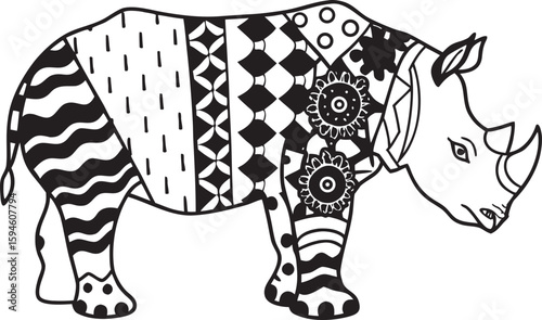 Here's a black and white vector cartoon illustration of a cute zebra, a wild mammal for fun safari art
