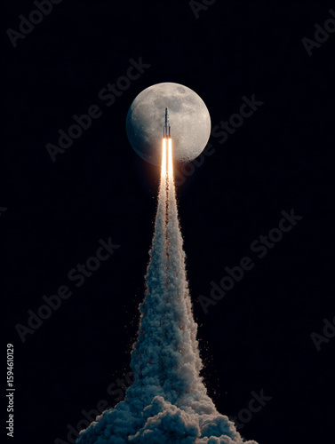rocket launching, space exploration, moon.