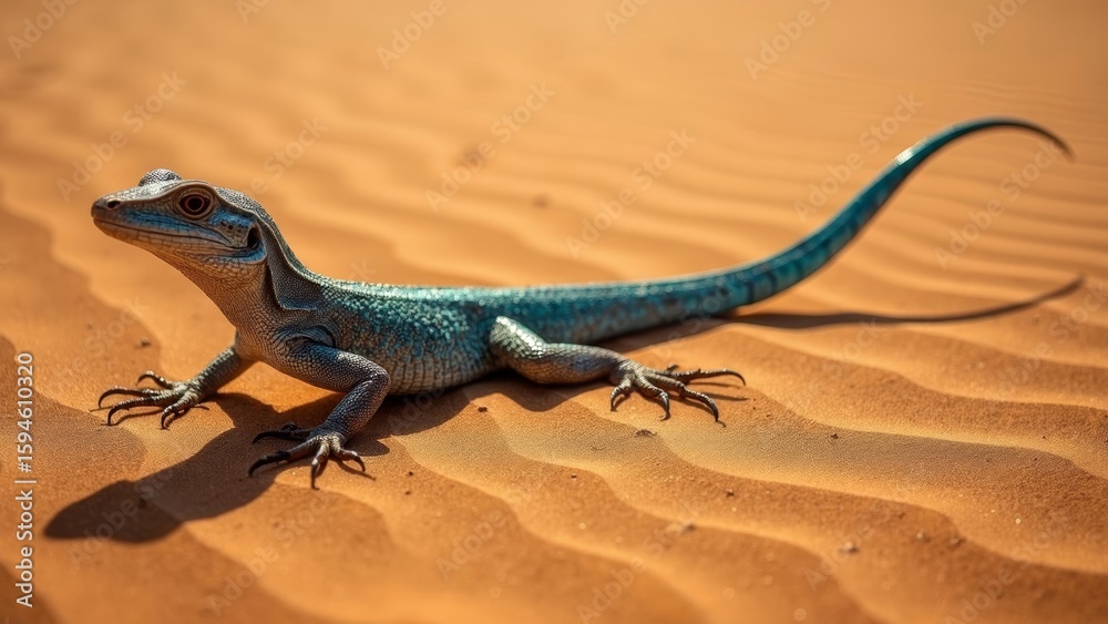 Naklejka premium Natural Landscape of Sand Yellow Lizard