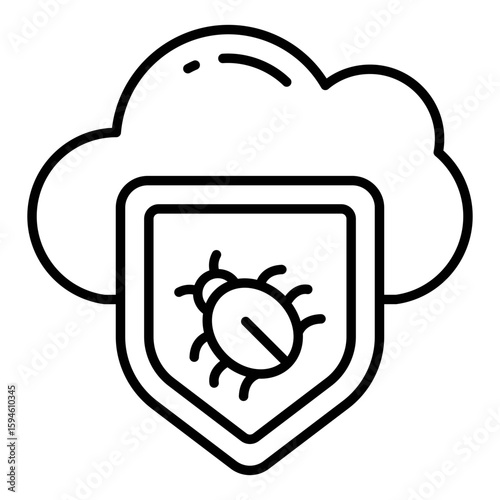 Modern design icon of cloud bug