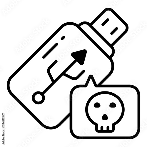 Perfect design icon of infected usb