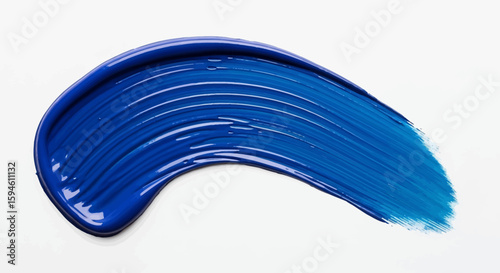 A vibrant, textured swatch of blue paint, showing a smooth, flowing application.