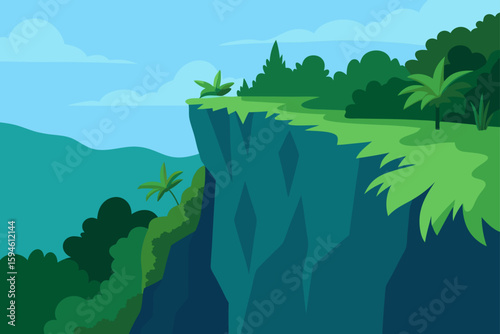 cliffside covered in lush plants