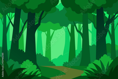 deep woods with green underbrush