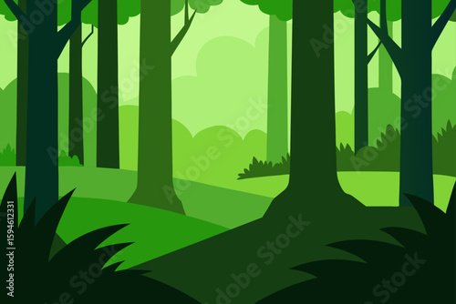 forest view with green moss